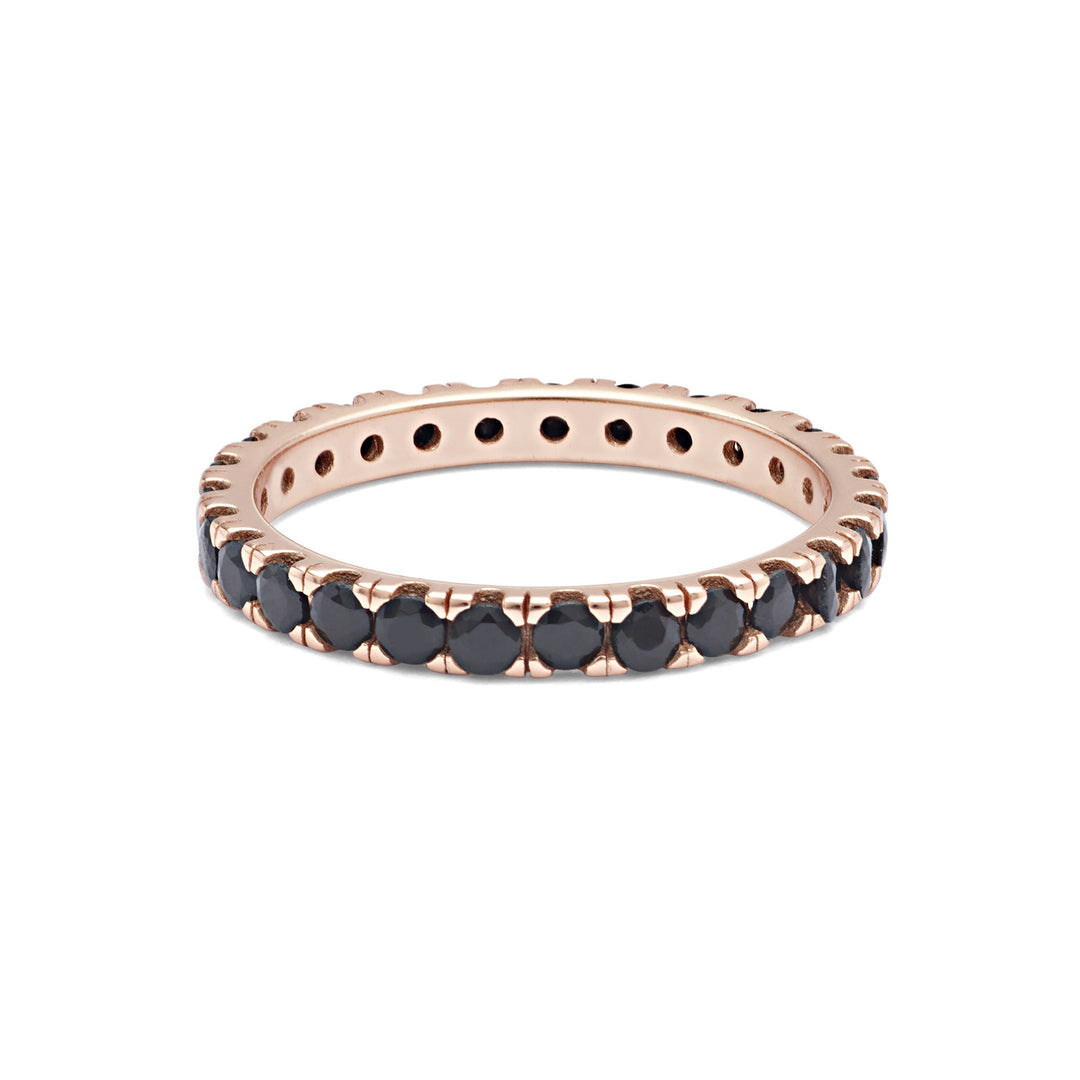 Comete Ring in Silver and black zircons UAN123XL