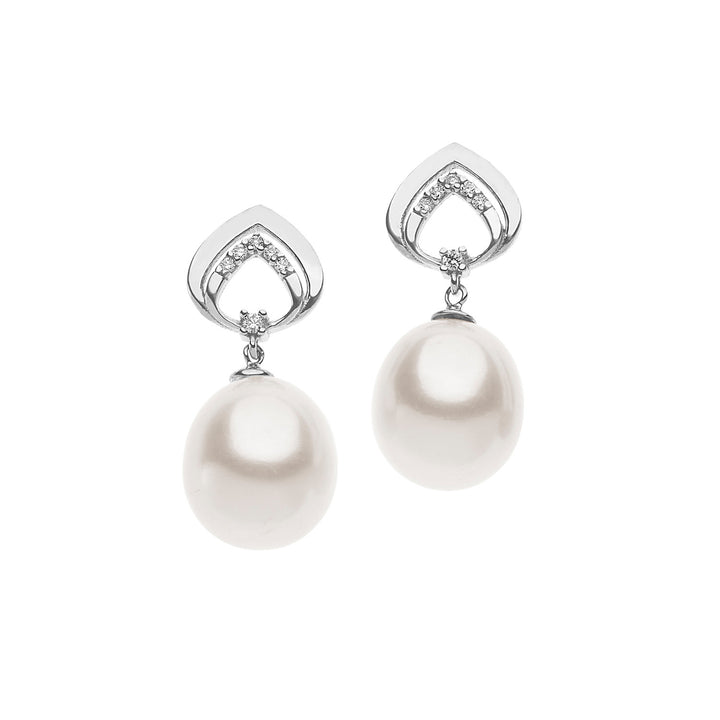 Comete Pearl Earrings in Gold and Diamonds ORP681