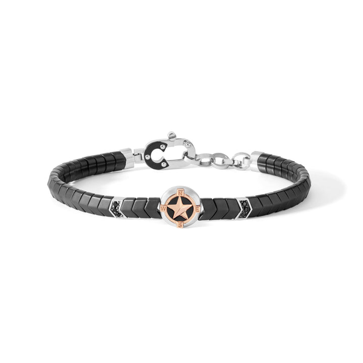 Comete Bracelet in Silver and black ceramic UBR920