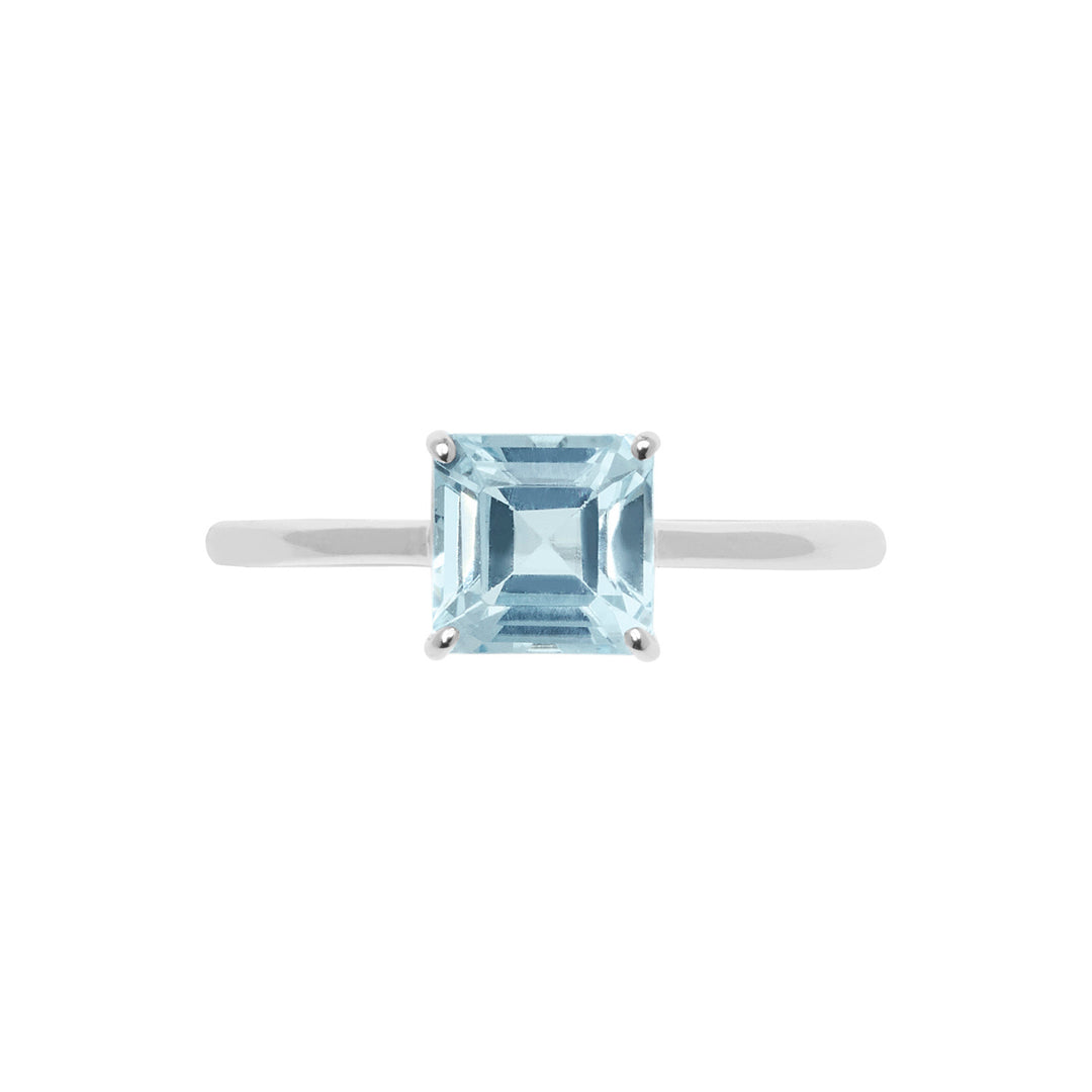 Comete Ring in white gold with Blue Topaz Carrè ANB2680