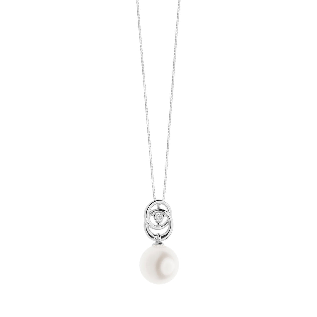 Comete Pearl Necklace in Gold and Diamond GLP579