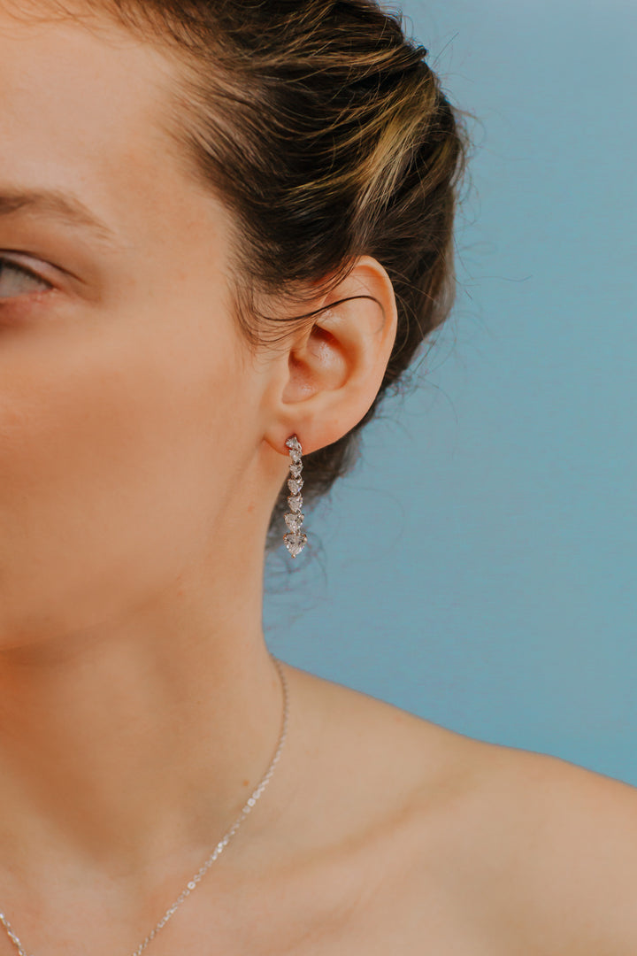 Comete Heart earrings in degradé silver ORA193