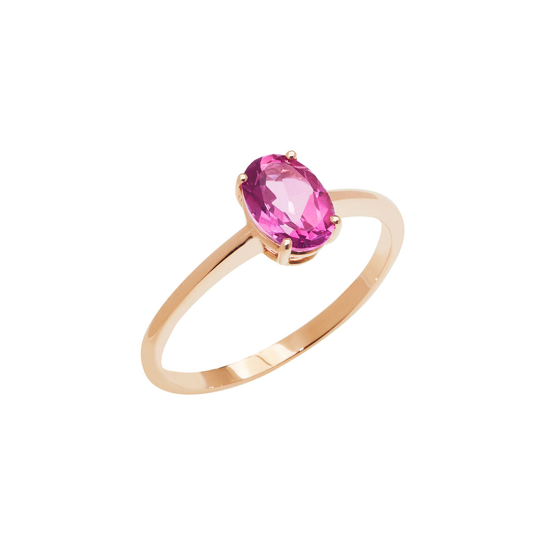 Comete Ring in rose gold with Oval Pink Topaz ANB2678