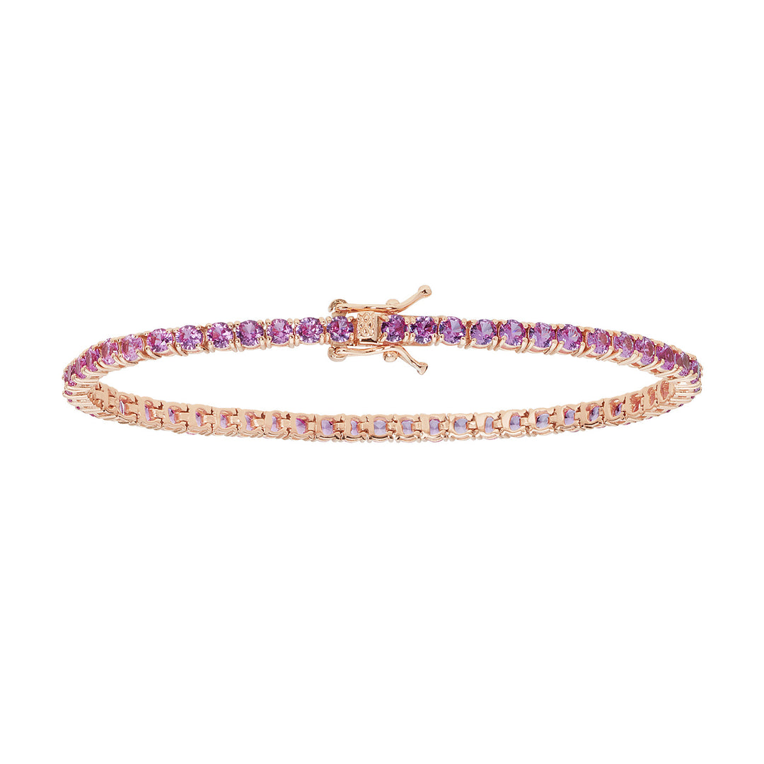 Comet Tennis in Rose Silver and Pink Zircons BRA241M17