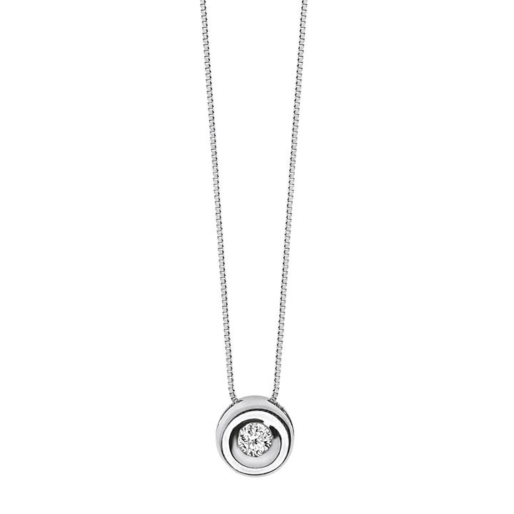 Comete Necklace Round light point in Gold and Diamond GLB1420