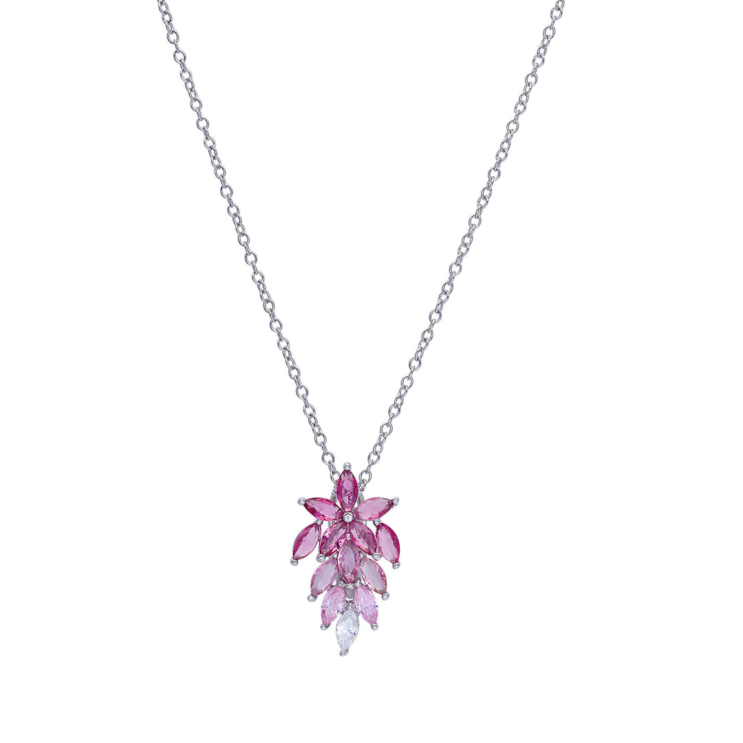 Comete Pink degradé Zircon Necklace 925‰ Silver GLA264