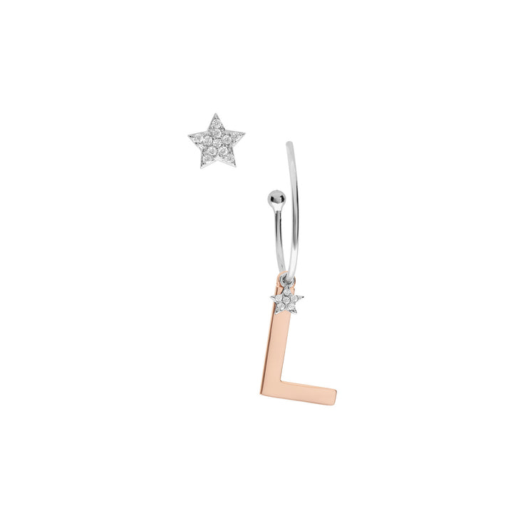 Comete Silver Earrings Letter L ORA159