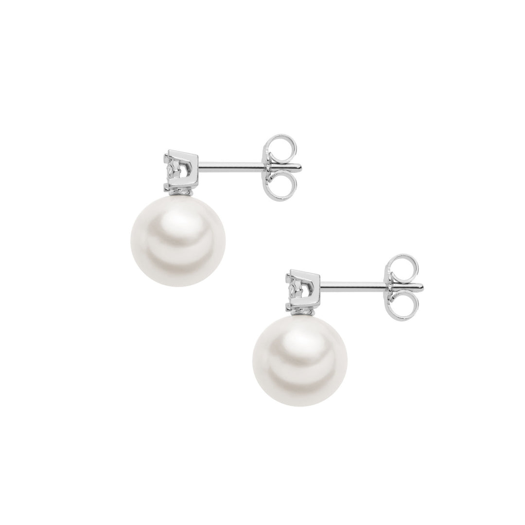 Comete Earrings Light Points Pearls in Gold and Diamonds ORP728