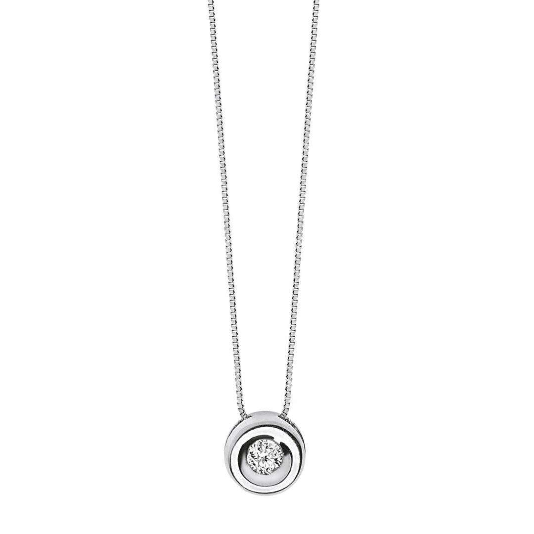 Comete Necklace Round light point in Gold and Diamond GLB1418