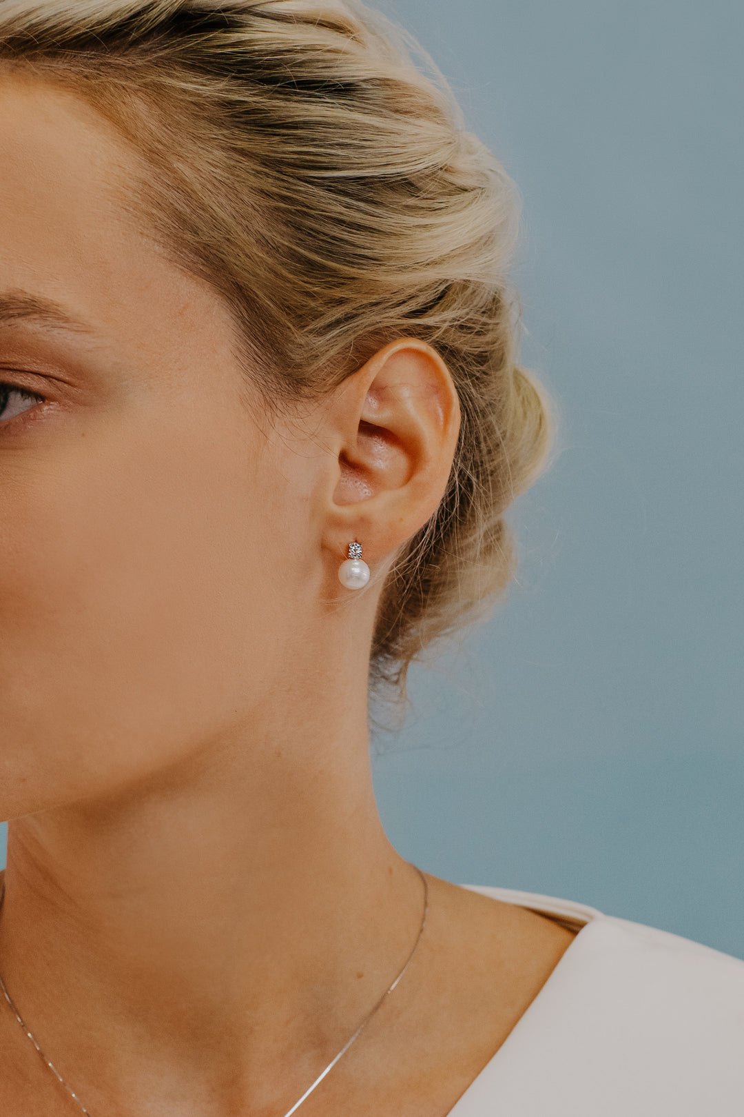 Comete Earrings Light Points Pearls in Gold and Diamonds ORP729
