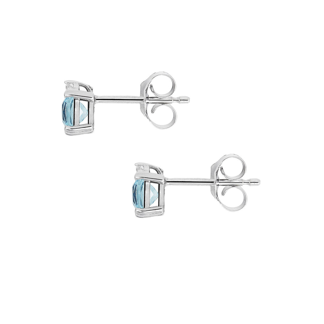 Comete Earrings in white gold with diamonds and aquamarine carrè ORQ276