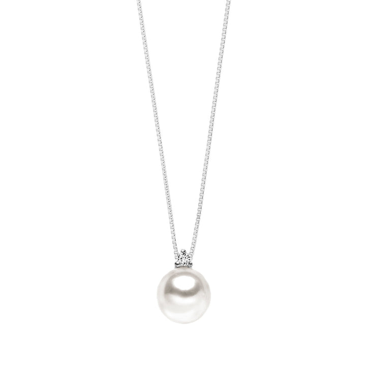Comete Light Point Pearl Necklace in Gold and Diamond GLP433