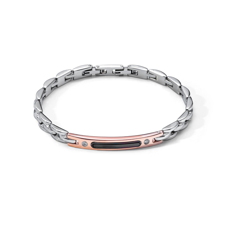 Comete Bracelet in Steel, PVD with zircons UBR1032