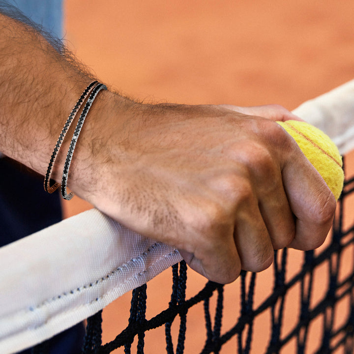 Comete Tennis in 925‰ rosé silver and black zircons UBR991M20