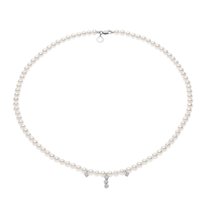 Comete Pearl and Diamond Wire Necklace FWQ373