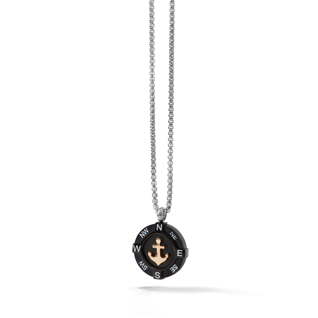 Comete Necklace Anchor in Steel and PVD UGL717