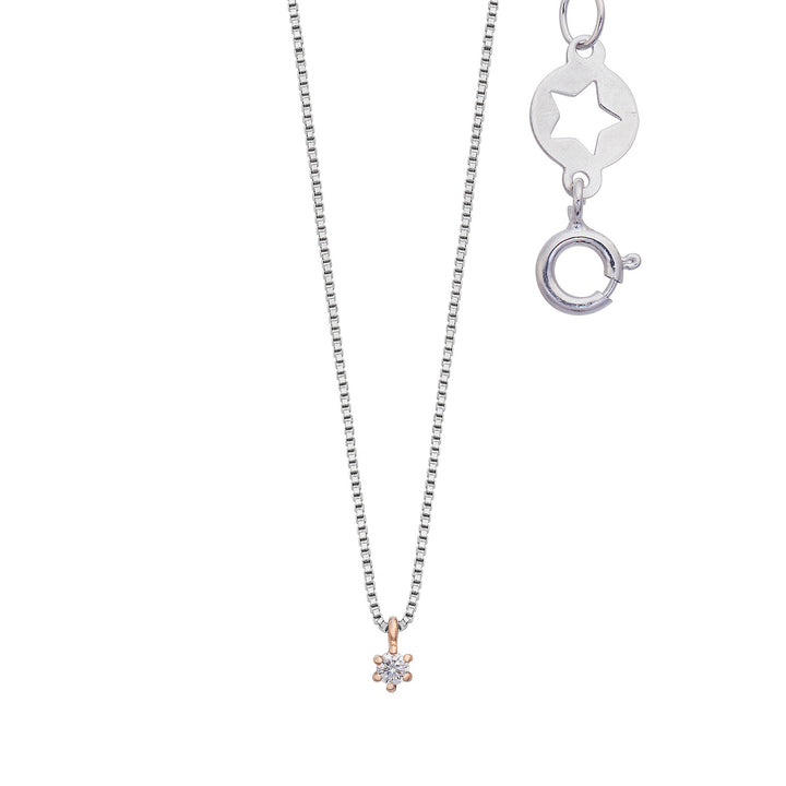 Comete Necklace in 750‰ white and rose gold and diamonds GLB1655