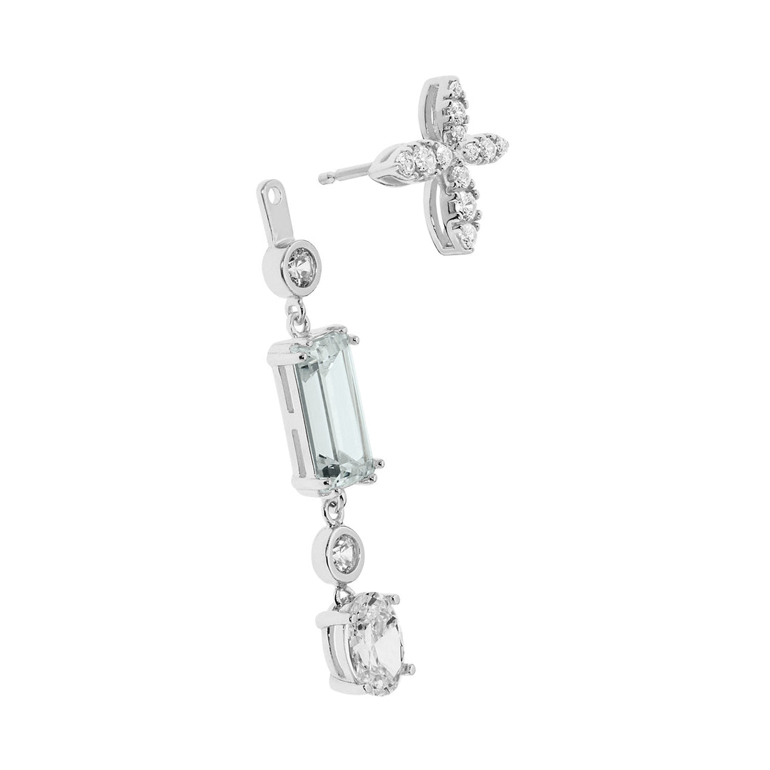 Comete Glamorous earrings in silver and zircons ORA131