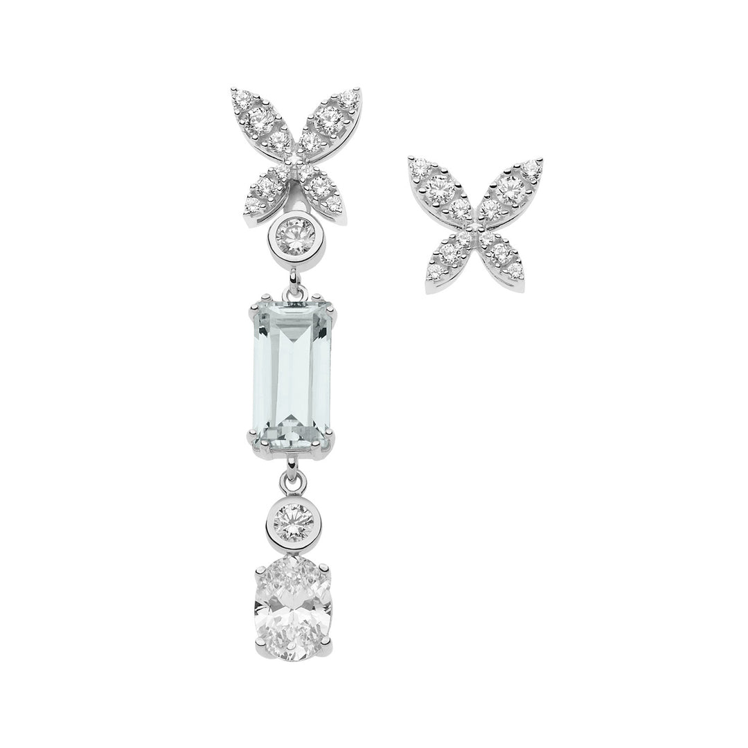 Comete Glamorous earrings in silver and zircons ORA131