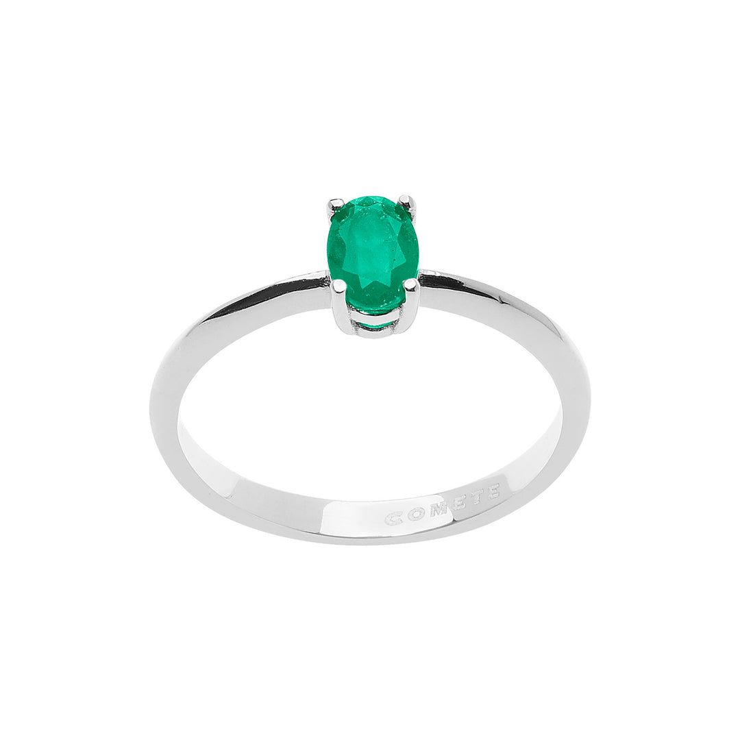 Comete Ring in White Gold and Oval Emerald ANB2677S3