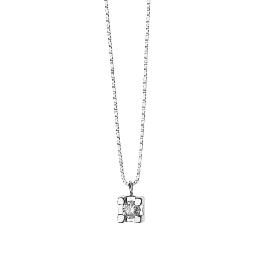 Comete Necklace Slim light point in Gold and Diamond GLB1360
