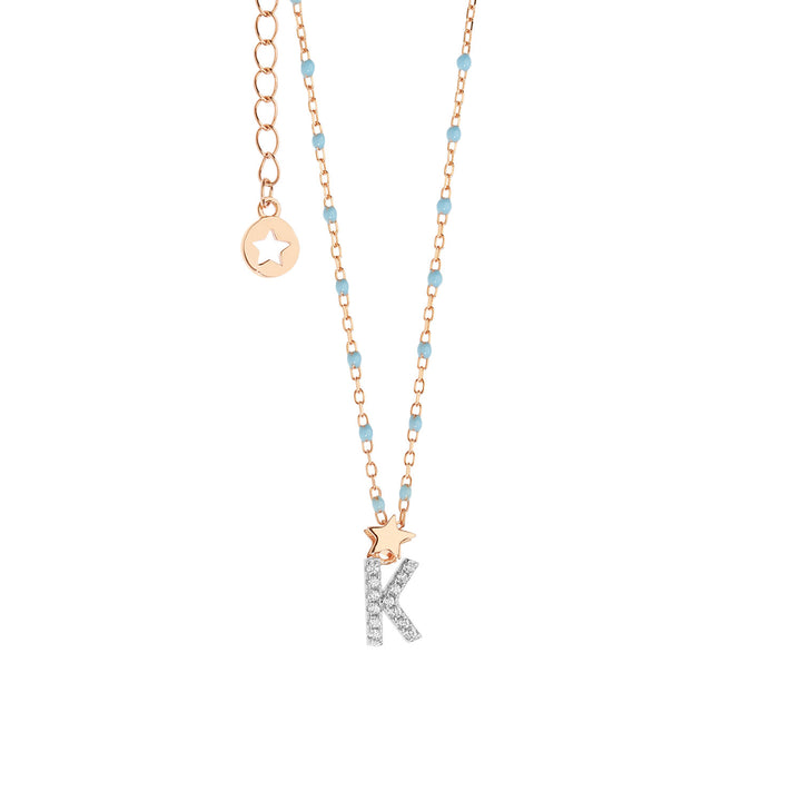 Comete Silver Necklace Letter K GLA183