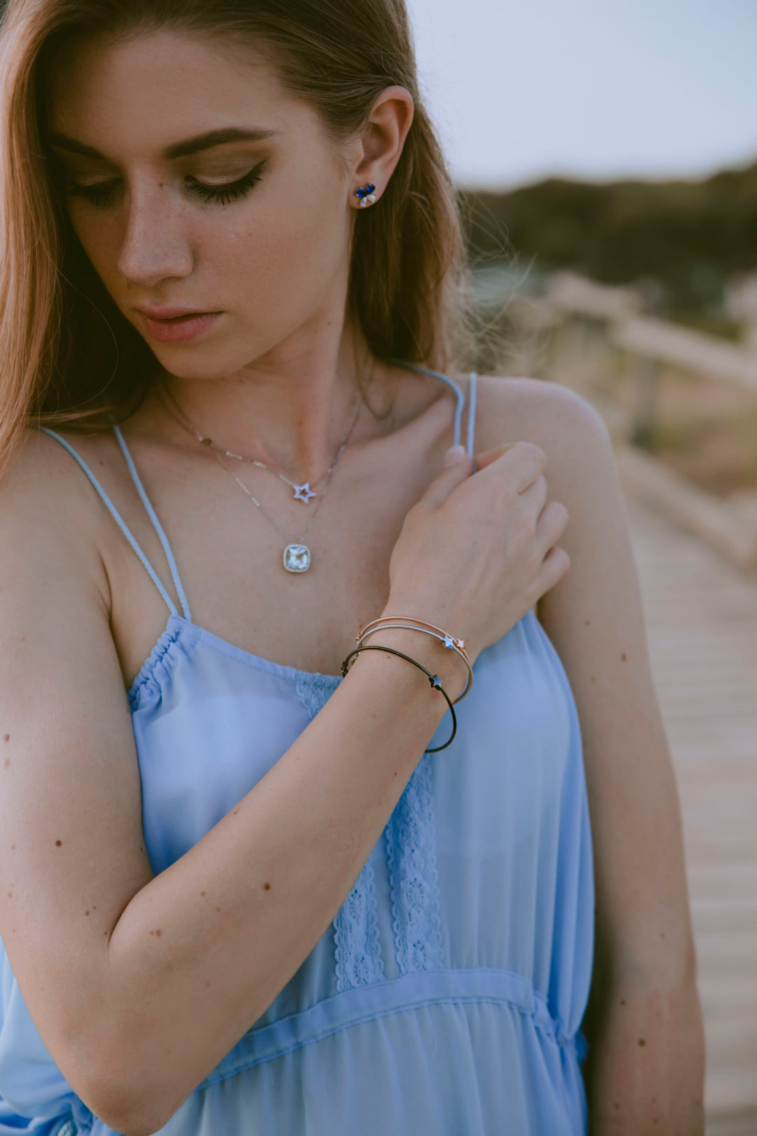 Comete Star Bracelet in Burnished Silver BRA163