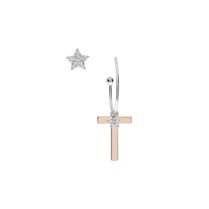 Comete Silver Earrings Letter T ORA167