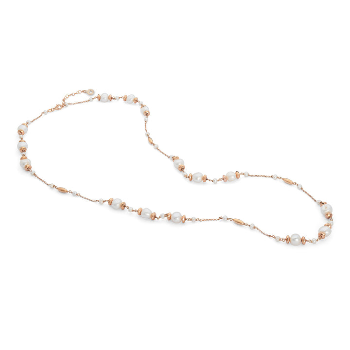 Comete Necklace 925‰ Silver with Acquadolce Pearls, Rosé Hematite GLA285