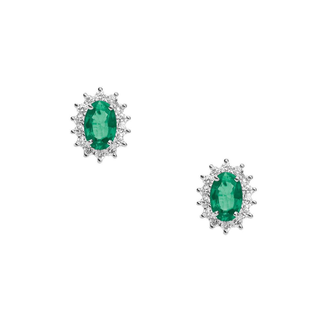 Comete Earrings in Gold and Oval Emeralds ORB1024S3