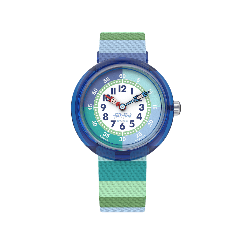 Flik Flak orologio STRIPY GREEN Organized Chaos 32mm FBNP226 - Capodagli 1937