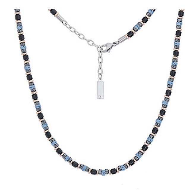 Comets Divine Gift Necklace and bracelet kit in steel, hematite, lava stone and diamond KITGVSFERE