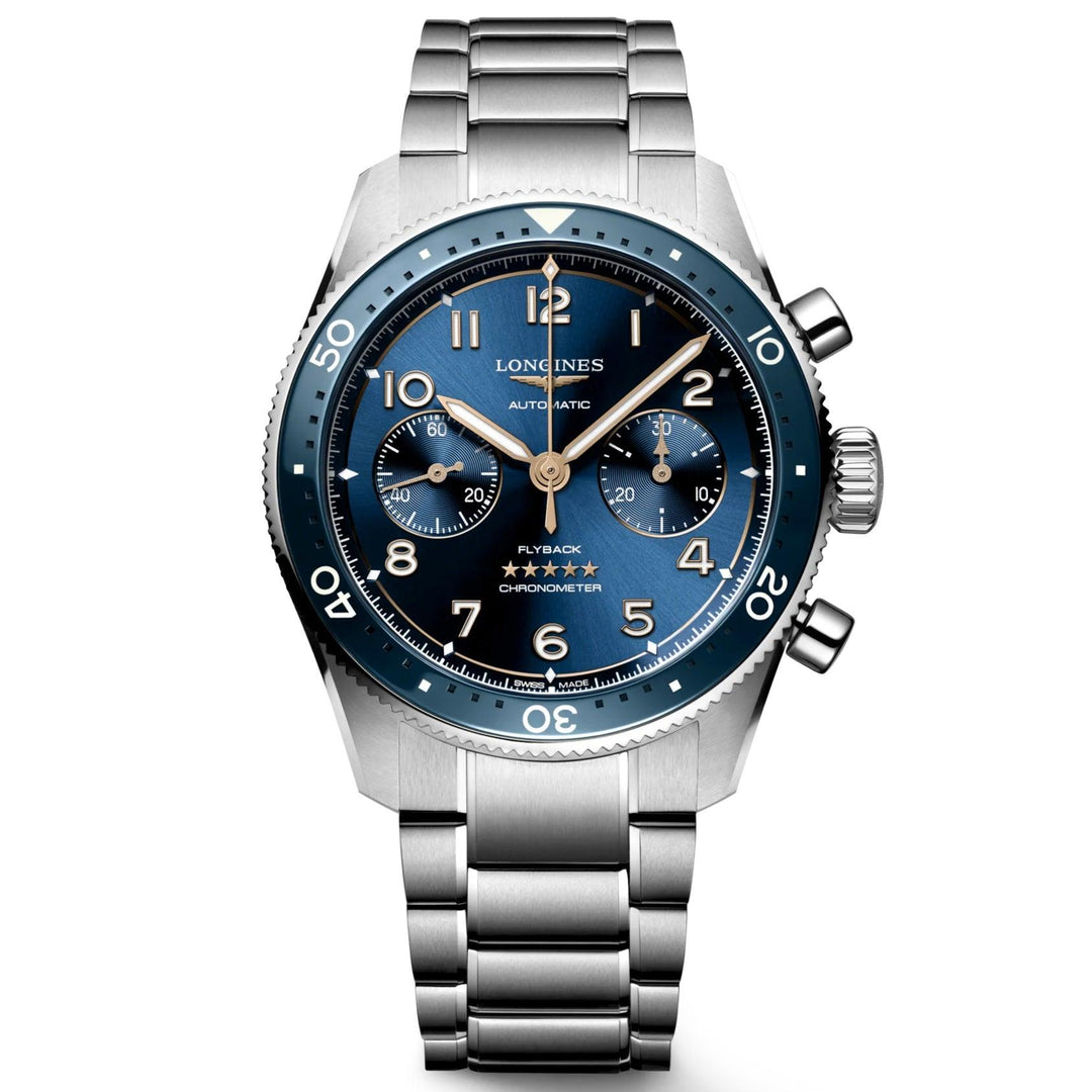 Longines orologio Longines Spirit Flyback 42mm blu automatico acciaio L3.821.4.93.6 - Capodagli 1937