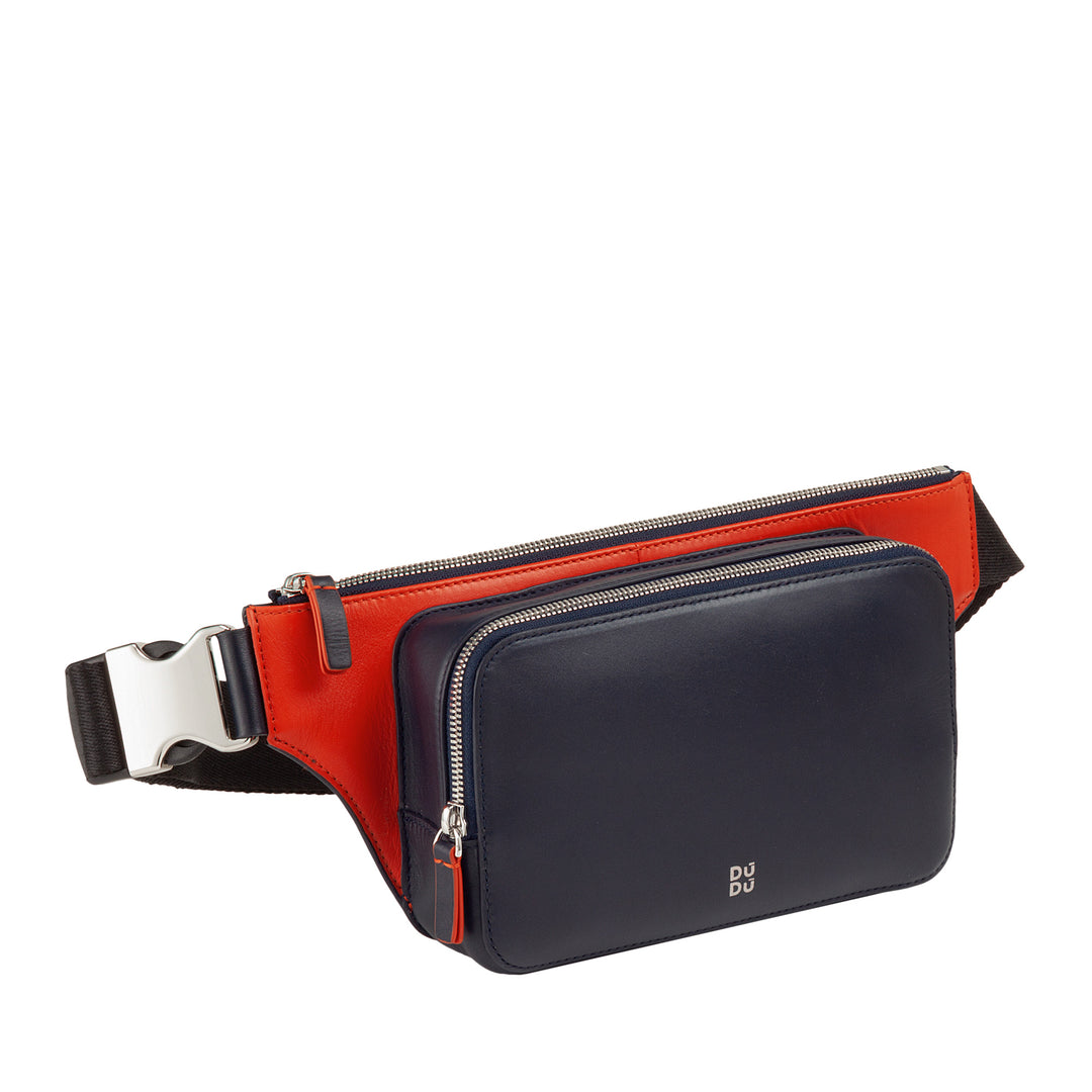 DUDU MARSUPIO MAN IN COLORED LEATHER, ELEGANT MARSUPIES WITH TRAVEL FOR TRAVEL WITH PUTE COBLE COBLE SMARTPHONE