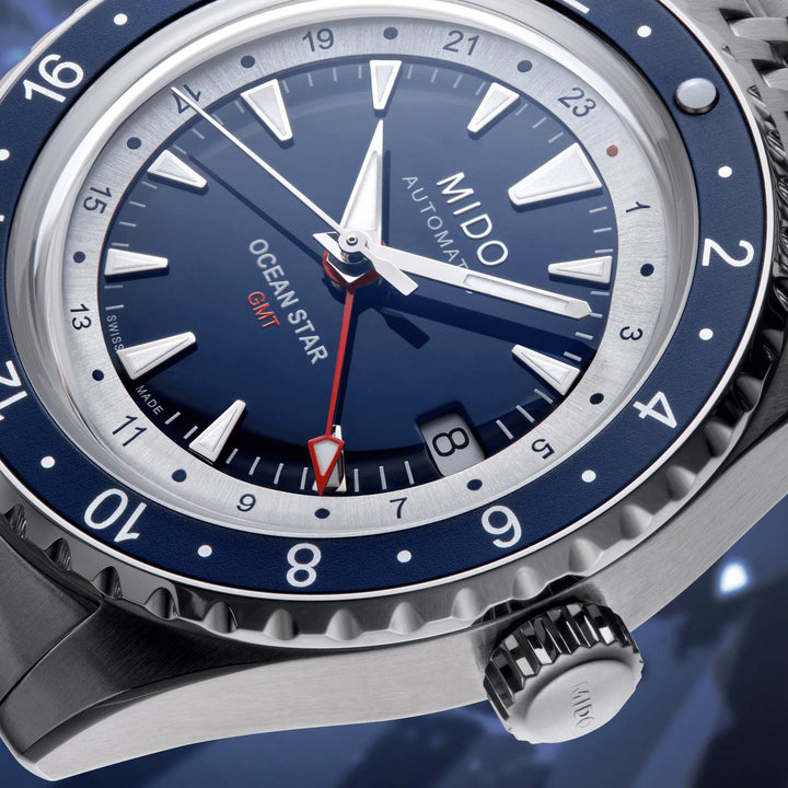 Mido orologio Ocean Star GMT edizione speciale 40mm blu automatico acciaio M026.829.18.041.00 - Capodagli 1937