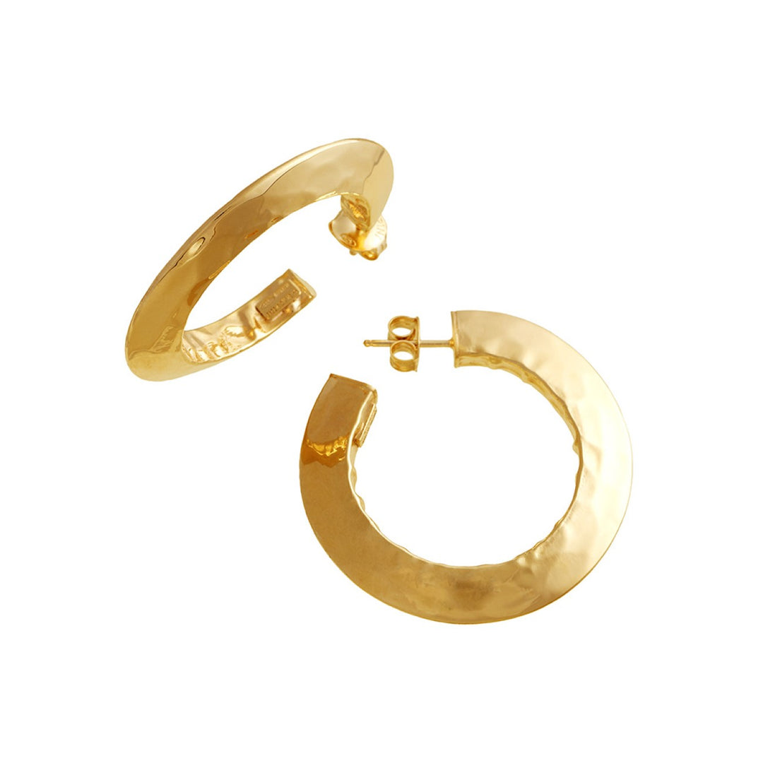 עגילי מעגל הכסף של ג'ובאני רספיני עגילי מעגל כסף 925 גימור PVD צהוב זהב 11784