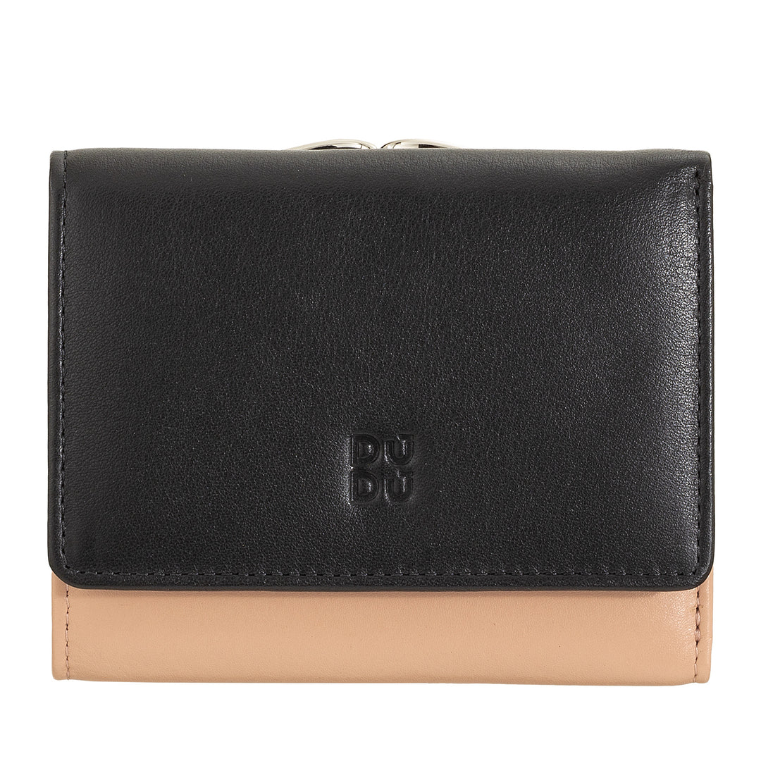 DUDU WOMEN SMALL IN RFID WOMEN'S LEATHER WITH ACCAMONE CLIC CLAC COMPACT 6 CARD CARD CARD