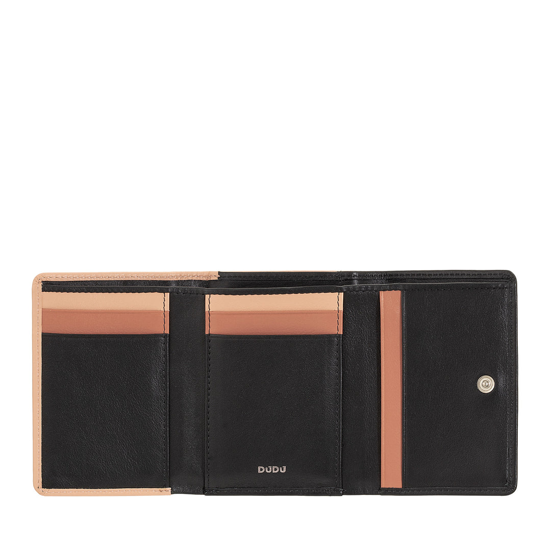 DUDU WOMEN SMALL IN RFID WOMEN'S LEATHER WITH ACCAMONE CLIC CLAC COMPACT 6 CARD CARD CARD