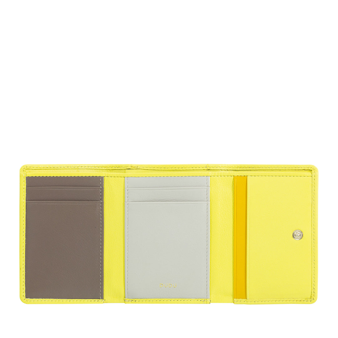 DUDU WOMEN SMALL IN RFID WOMEN'S LEATHER WITH ACCAMONE CLIC CLAC COMPACT 6 CARD CARD CARD