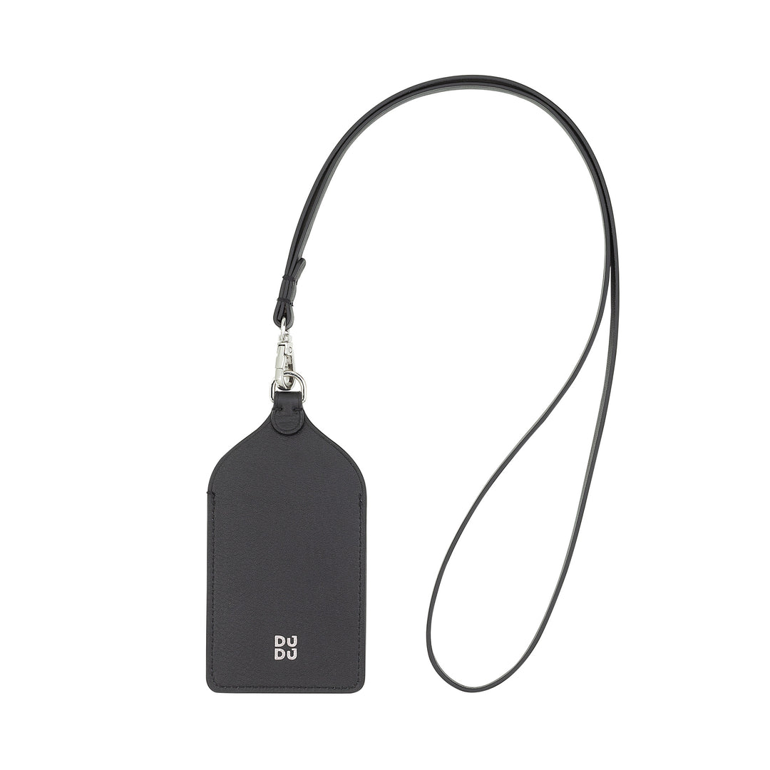 DUDU Badage Badge in leather neck, with detachable cord, credit card format door, triggering for fairs of office conferences