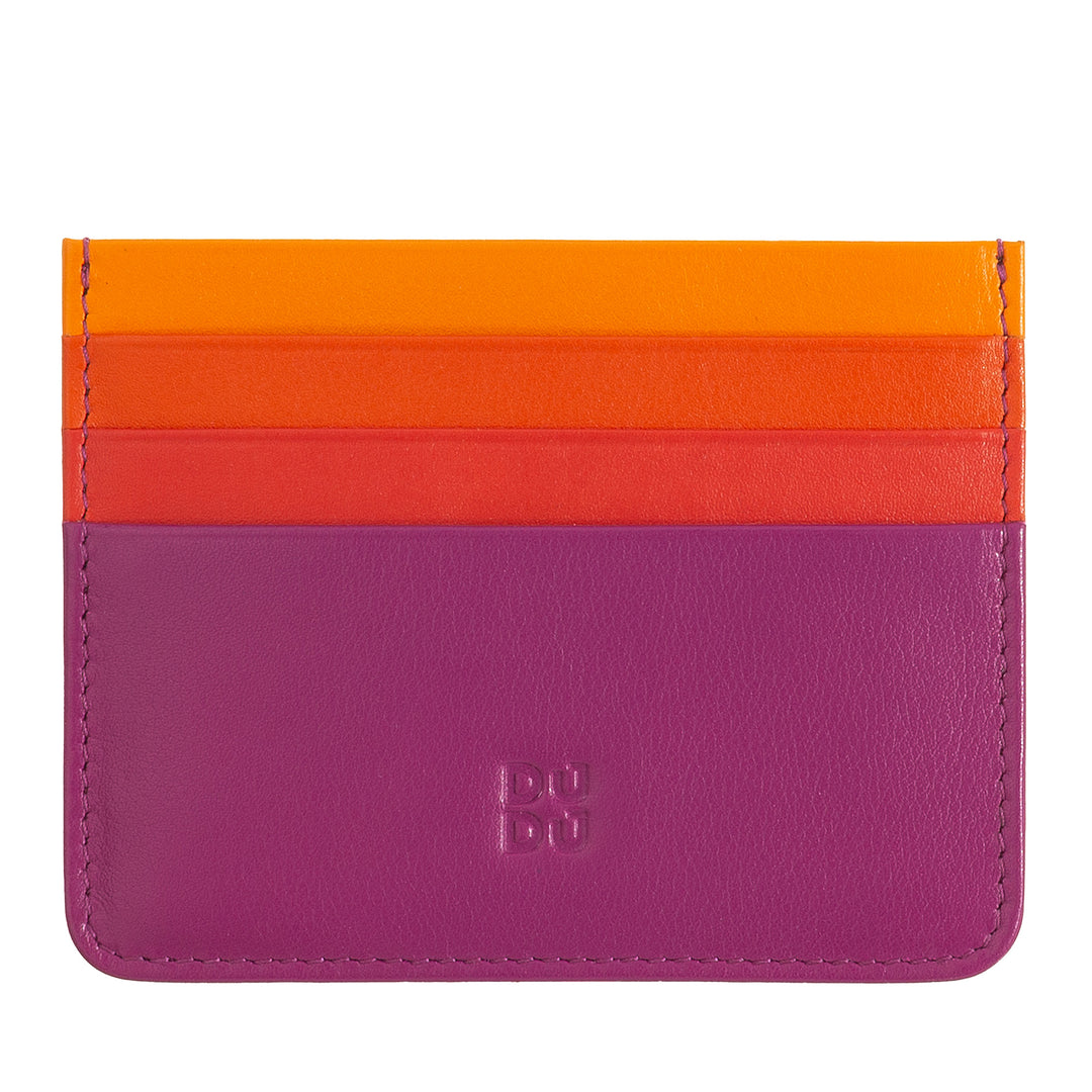 Colorful leather Nappa 6 pocket credit card holder DUDU