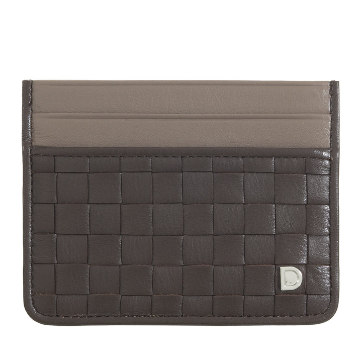 DUDU Woven Leather Card Holder for Men and Women - Slim Compact Woven Card Holder, Elegant Design, Pocket Credit Card Holder