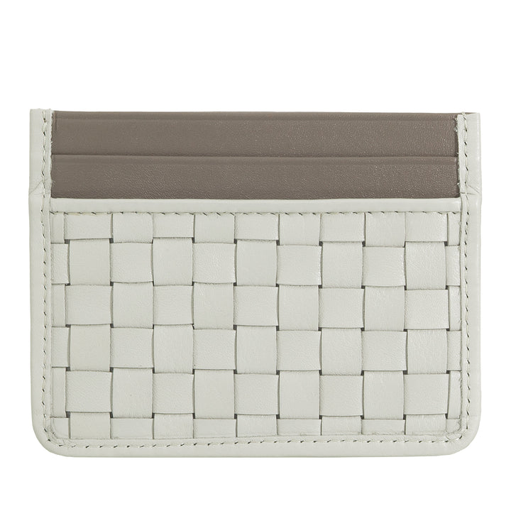 DUDU Woven Leather Card Holder for Men and Women - Slim Compact Woven Card Holder, Elegant Design, Pocket Credit Card Holder