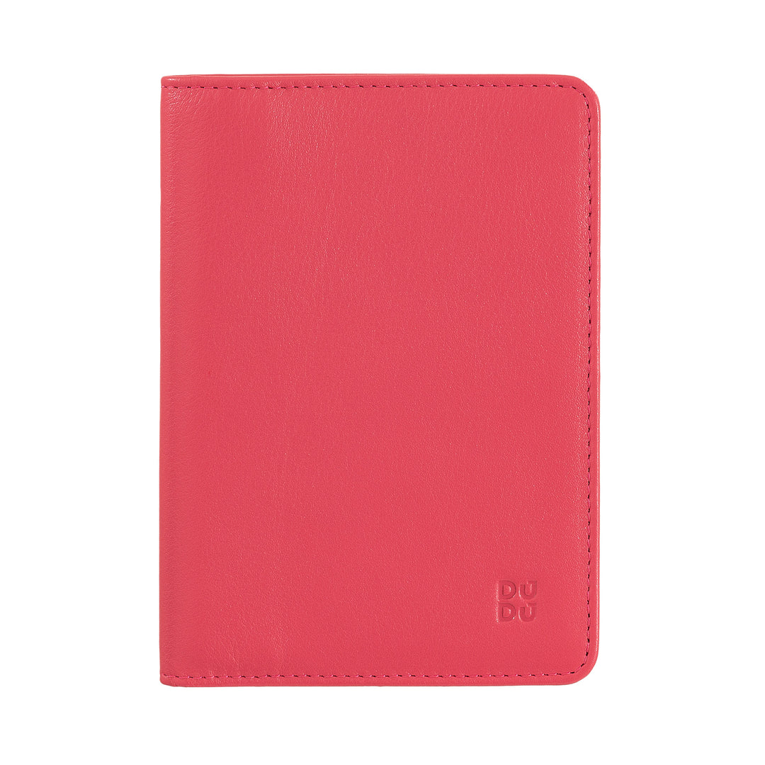 DUDU Travel Leather Passport Case with RFID Protection and Credit Card Holder