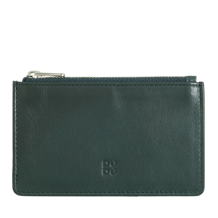 DUDU Credit Card menu holder woman in leather, small thin wallet, 4 holder tessere holder, with zipper closure