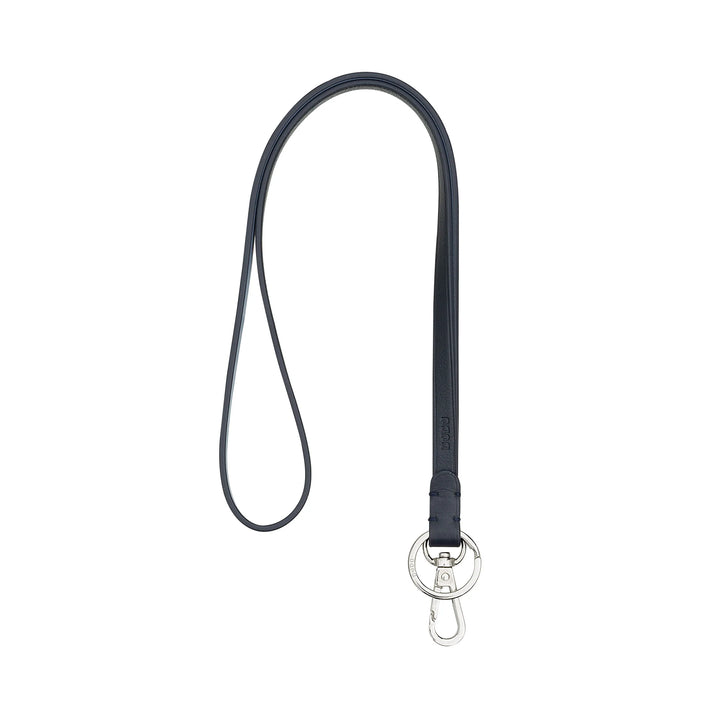 DUDU Lanyard Neck Strap with Ring and Metal Carabiner in Genuine Leather, Lanyard for Keys, Badge Holder, Car, Keyring
