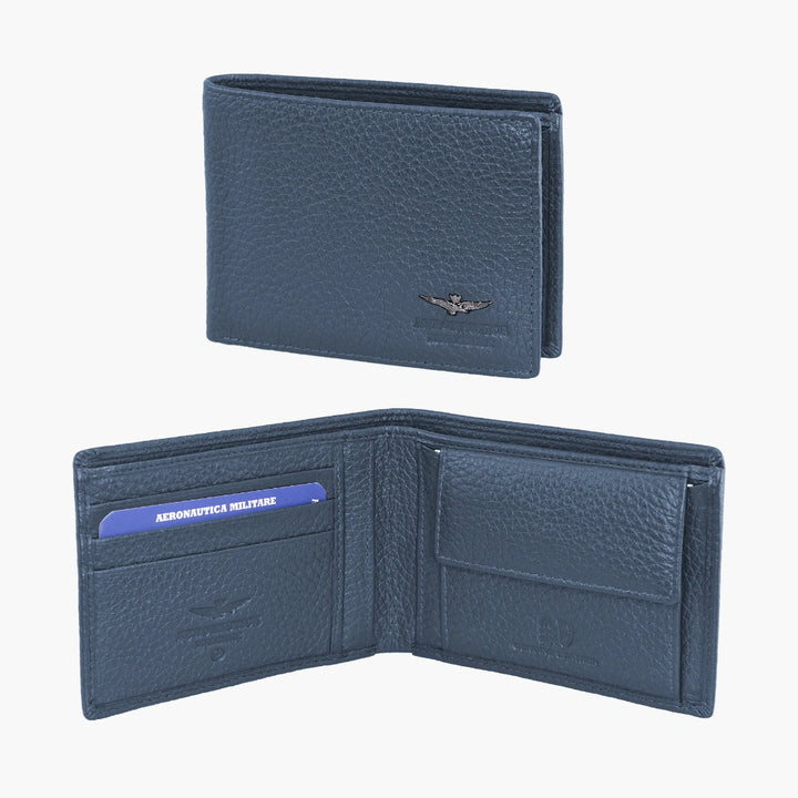 Military aeronautics Men's Wallet in Soft Soft AM181-BL Soft Leather