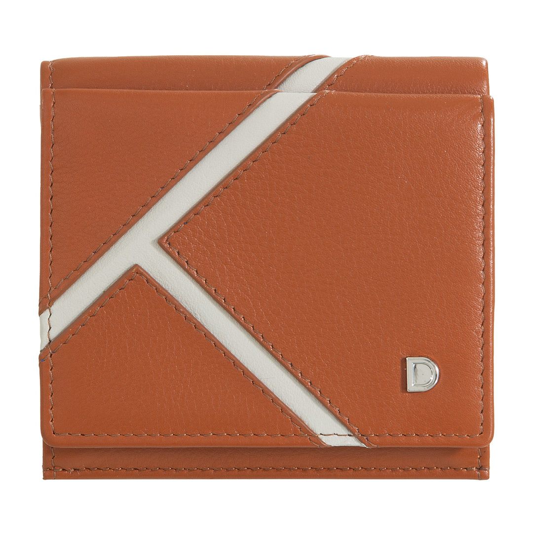 DUDU unisex portfolio in real leather - Bifold with button closure and external door -to -door - design inspired by the tennis court tournaments