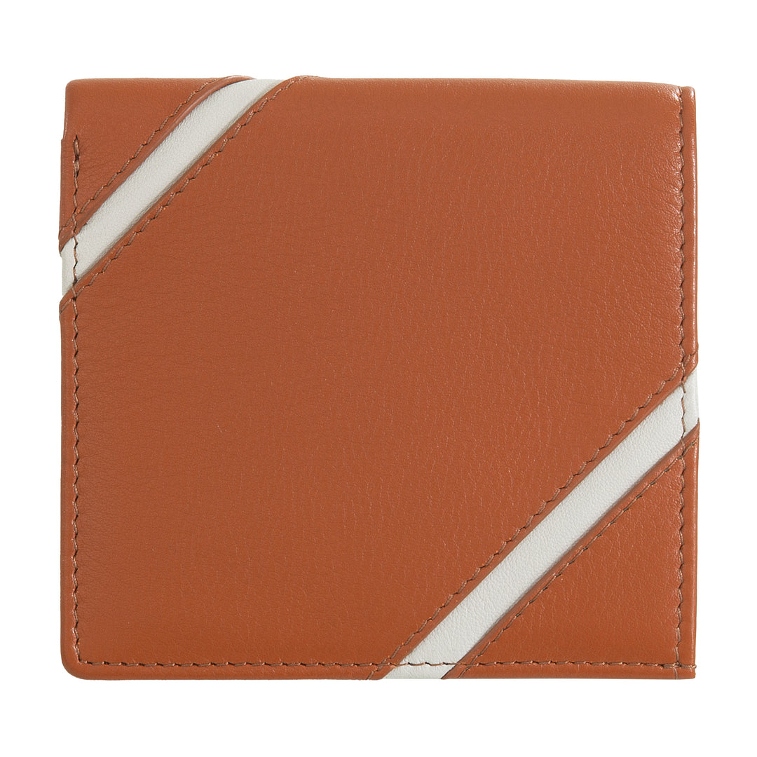 DUDU unisex portfolio in real leather - Bifold with button closure and external door -to -door - design inspired by the tennis court tournaments