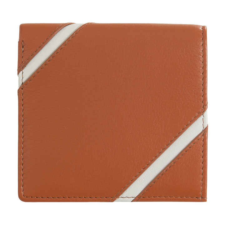 DUDU unisex portfolio in real leather - Bifold with button closure and external door -to -door - design inspired by the tennis court tournaments